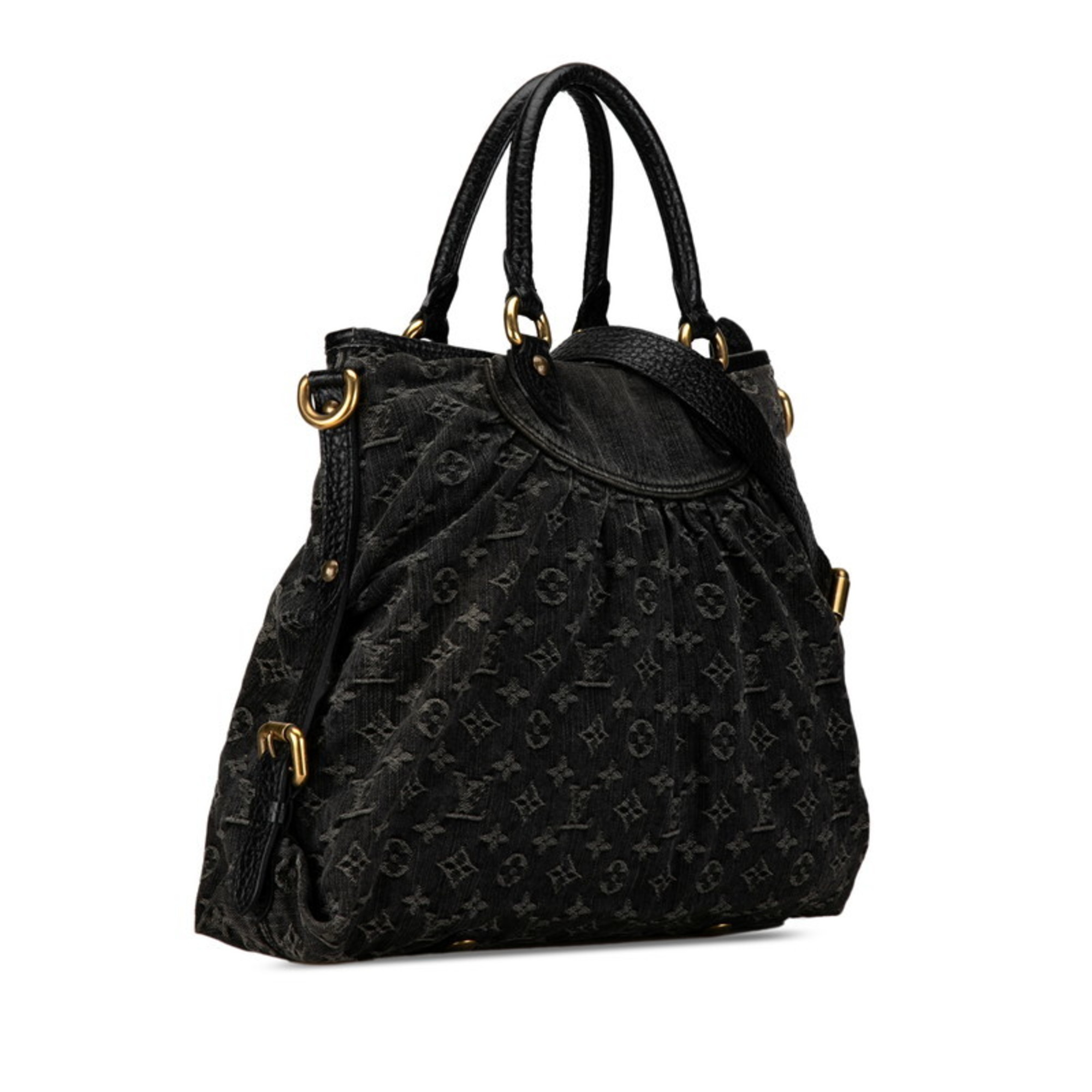 Louis Vuitton Monogram Denim Neo Cavi GM Handbag Shoulder Bag 2WAY M95352 Noir Black Canvas Leather Women's LOUIS VUITTON