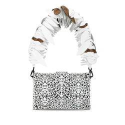 Louis Vuitton Petite Malle Feather Bag Handbag White Black Leather Women's LOUIS VUITTON