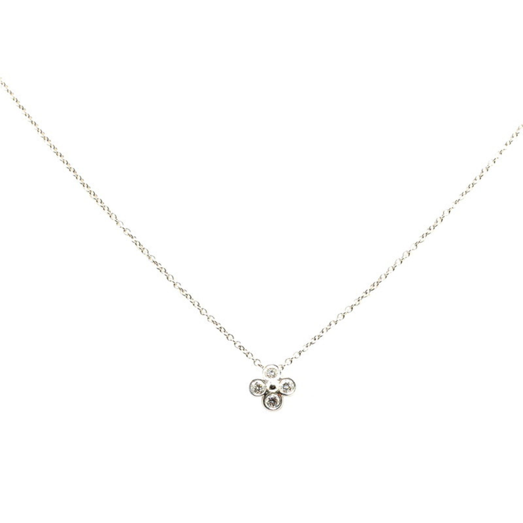 Tiffany Flower Bezel Set Necklace Pt950 Platinum Women's TIFFANY&Co.