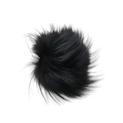 Fendi Bugs Charm Pompom Bag Keychain Black Yellow Fur Women's FENDI