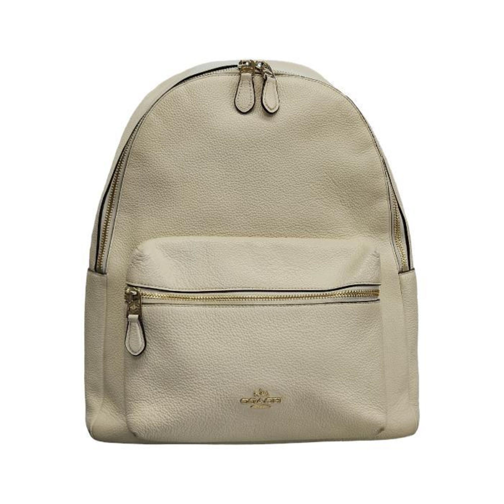 COACH Women's Leather Backpack Ivory F38288