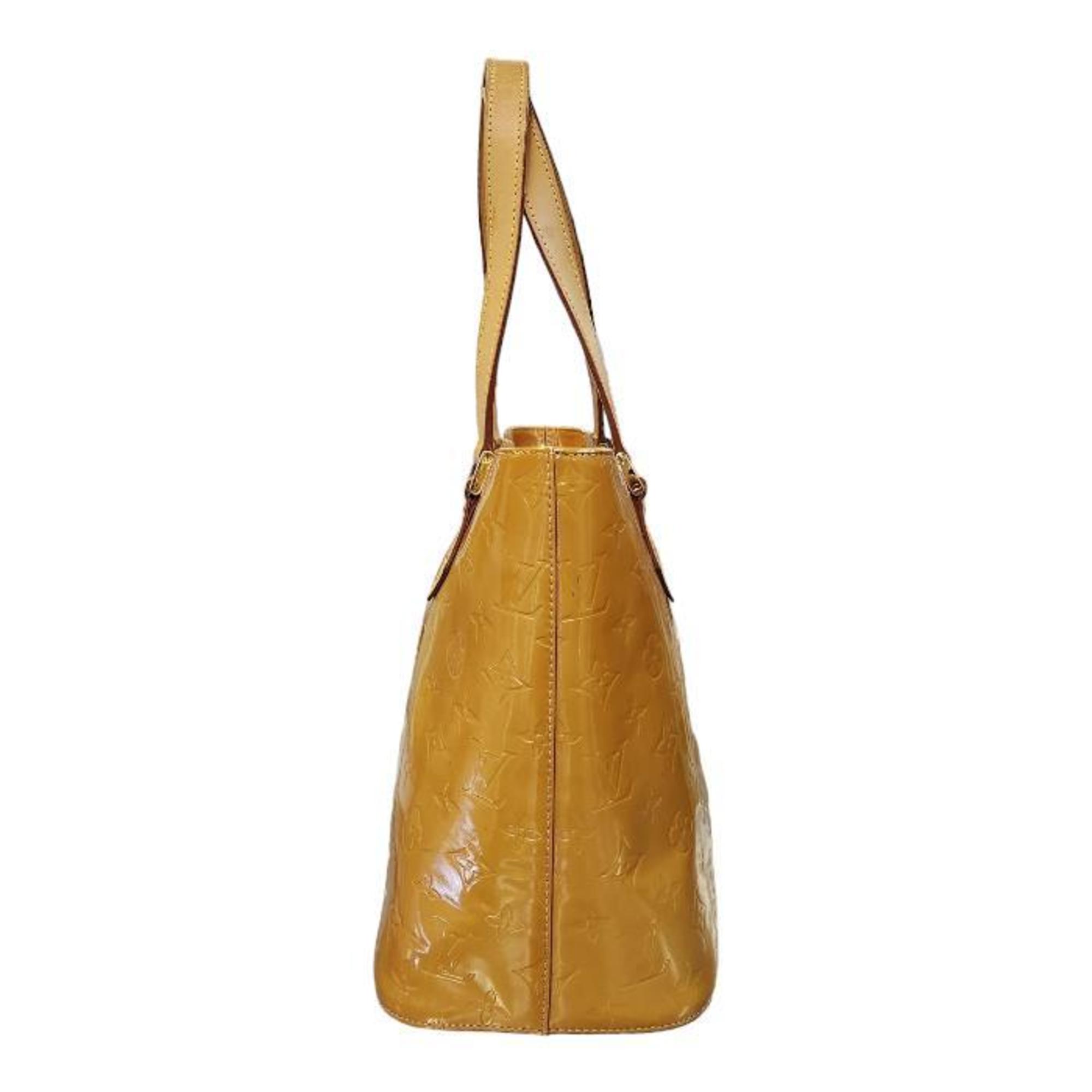 LOUIS VUITTON Louis Vuitton Monogram Vernis Houston Handbag Women's Tote Leather Yellow M91004