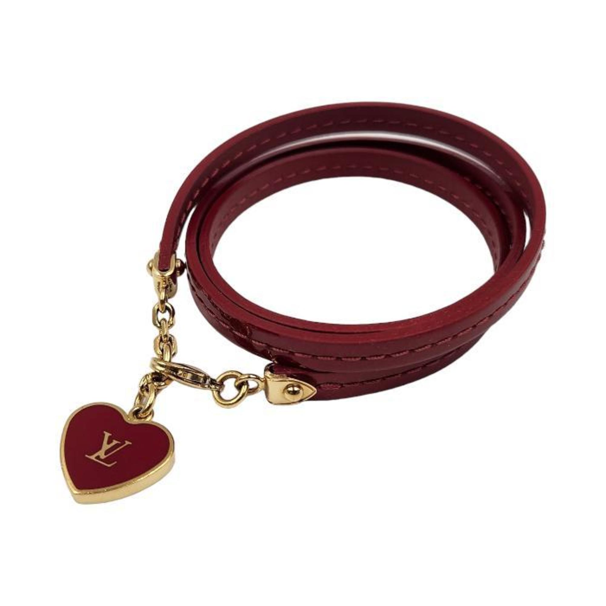 LOUIS VUITTON Louis Vuitton Bracelet Commit Women's Vernis Enamel Heart Red M6625F