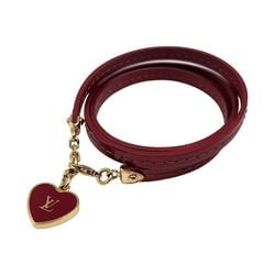 LOUIS VUITTON Louis Vuitton Bracelet Commit Women's Vernis Enamel Heart Red M6625F