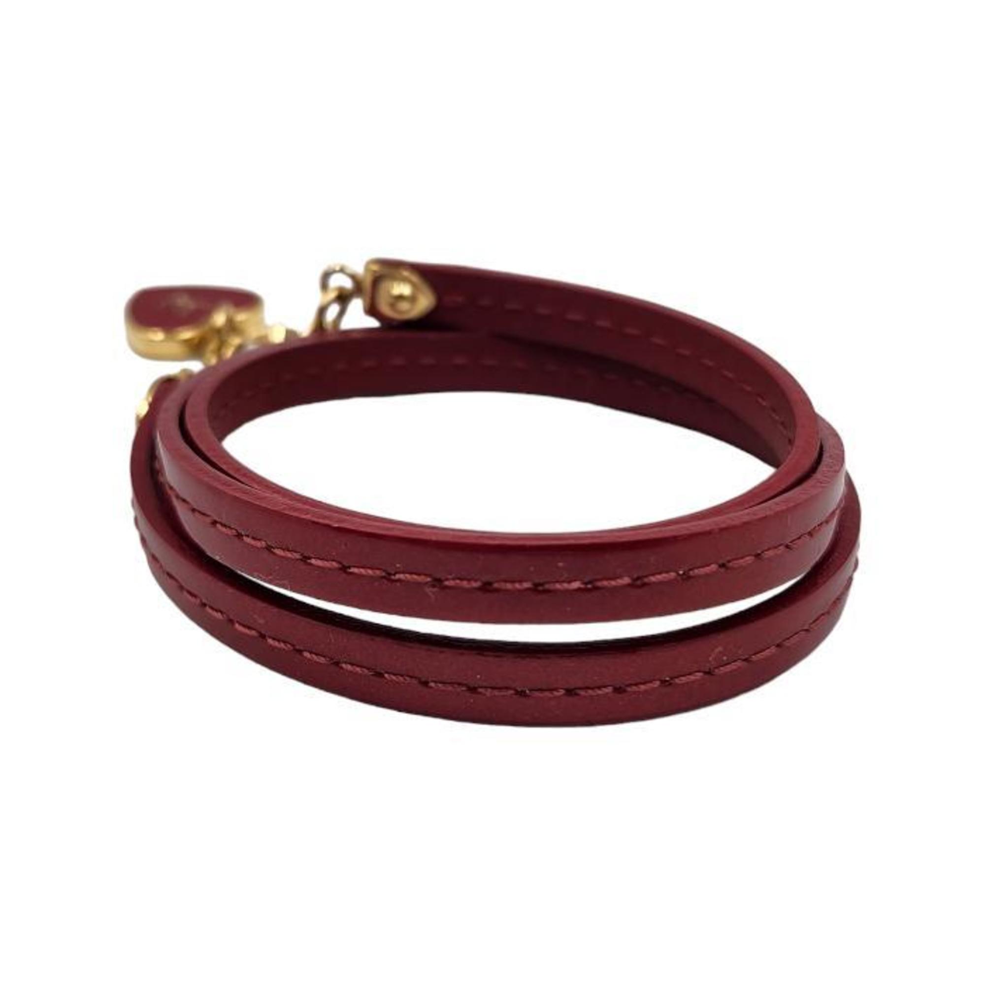 LOUIS VUITTON Louis Vuitton Bracelet Commit Women's Vernis Enamel Heart Red M6625F