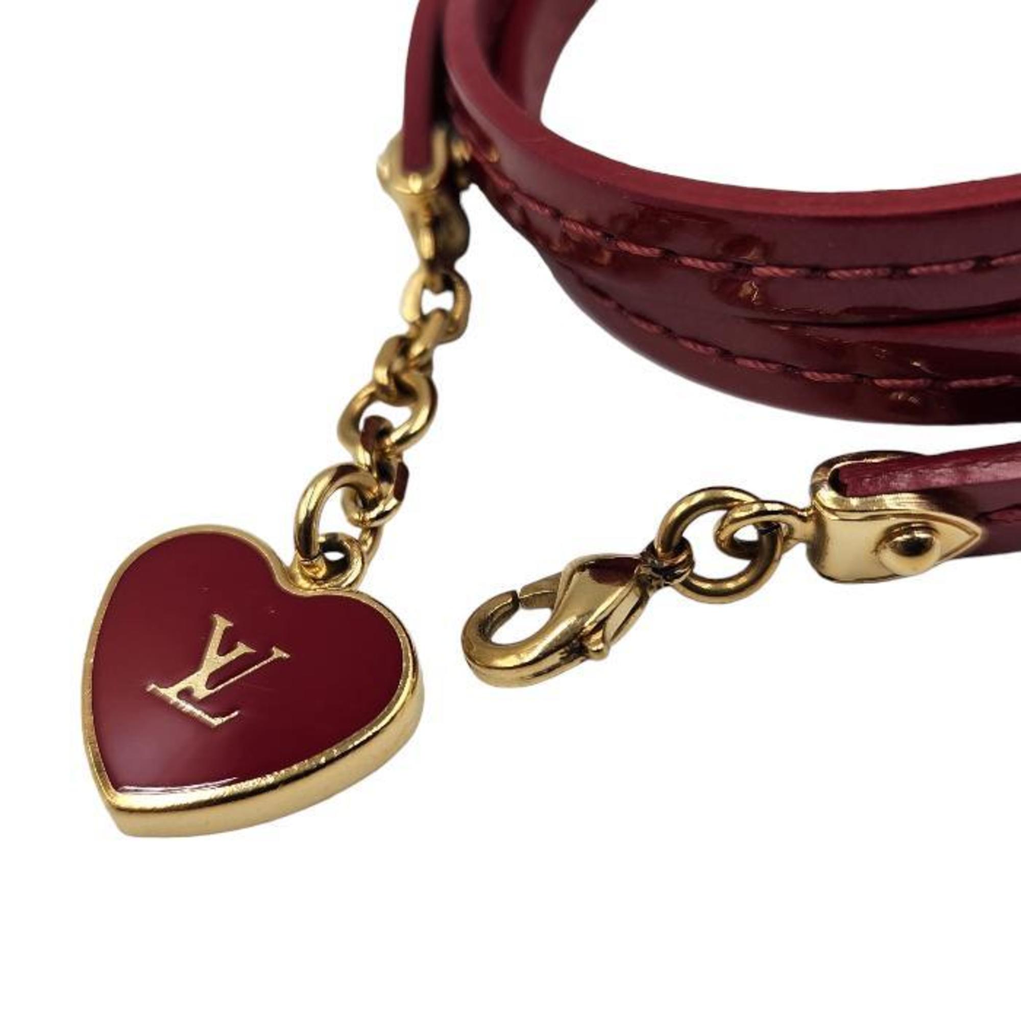 LOUIS VUITTON Louis Vuitton Bracelet Commit Women's Vernis Enamel Heart Red M6625F