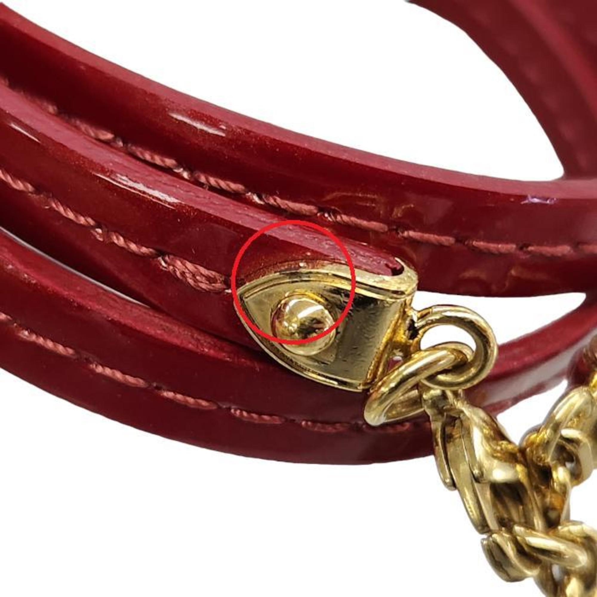 LOUIS VUITTON Louis Vuitton Bracelet Commit Women's Vernis Enamel Heart Red M6625F