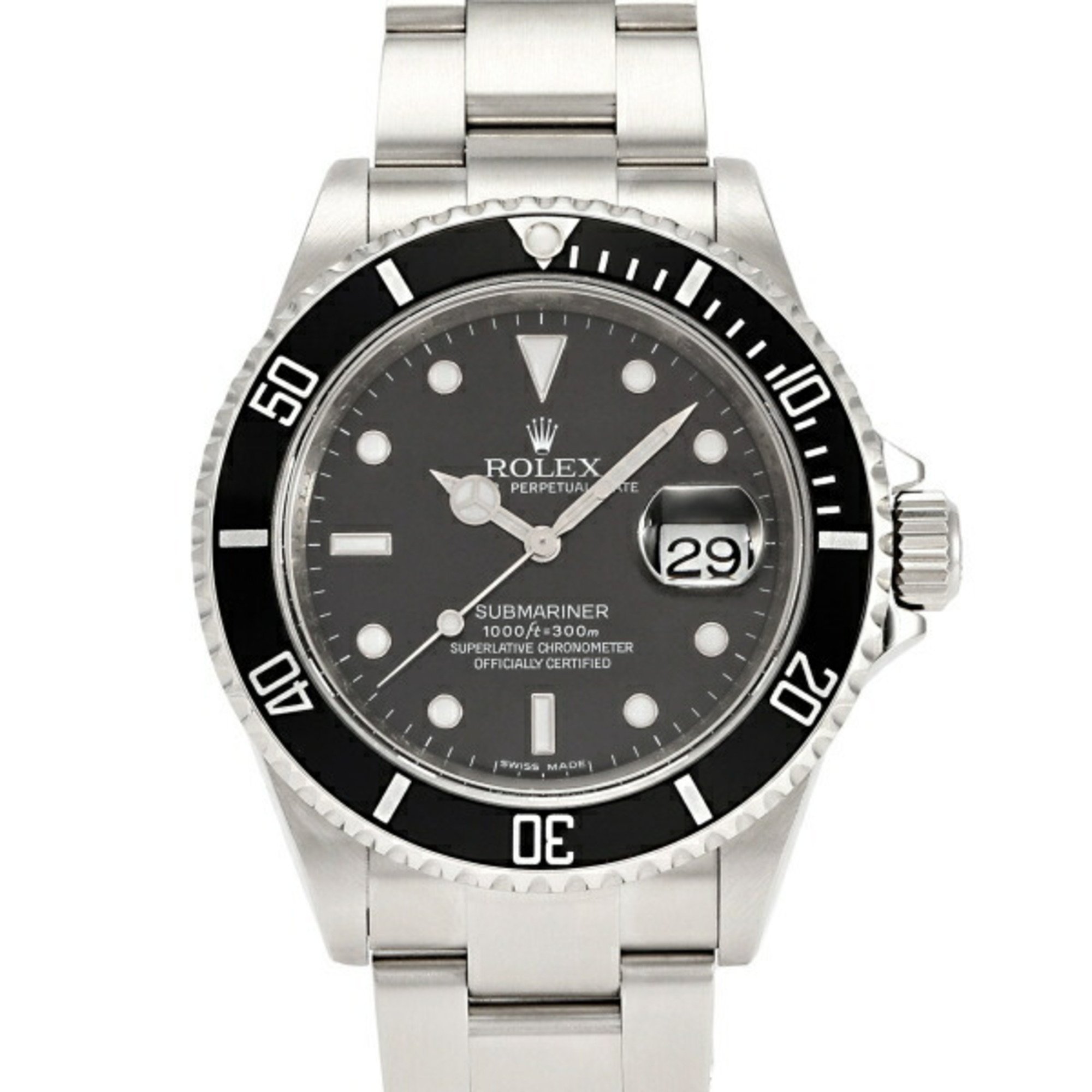 Rolex Submariner Date 16610 Black Dial Men's Watch