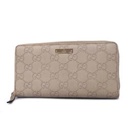 Gucci Long Wallet Guccissima 307980 Leather Ivory Champagne Women's