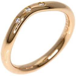 Tiffany Curved Band 3P Diamond Ring, K18 Pink Gold, Women's