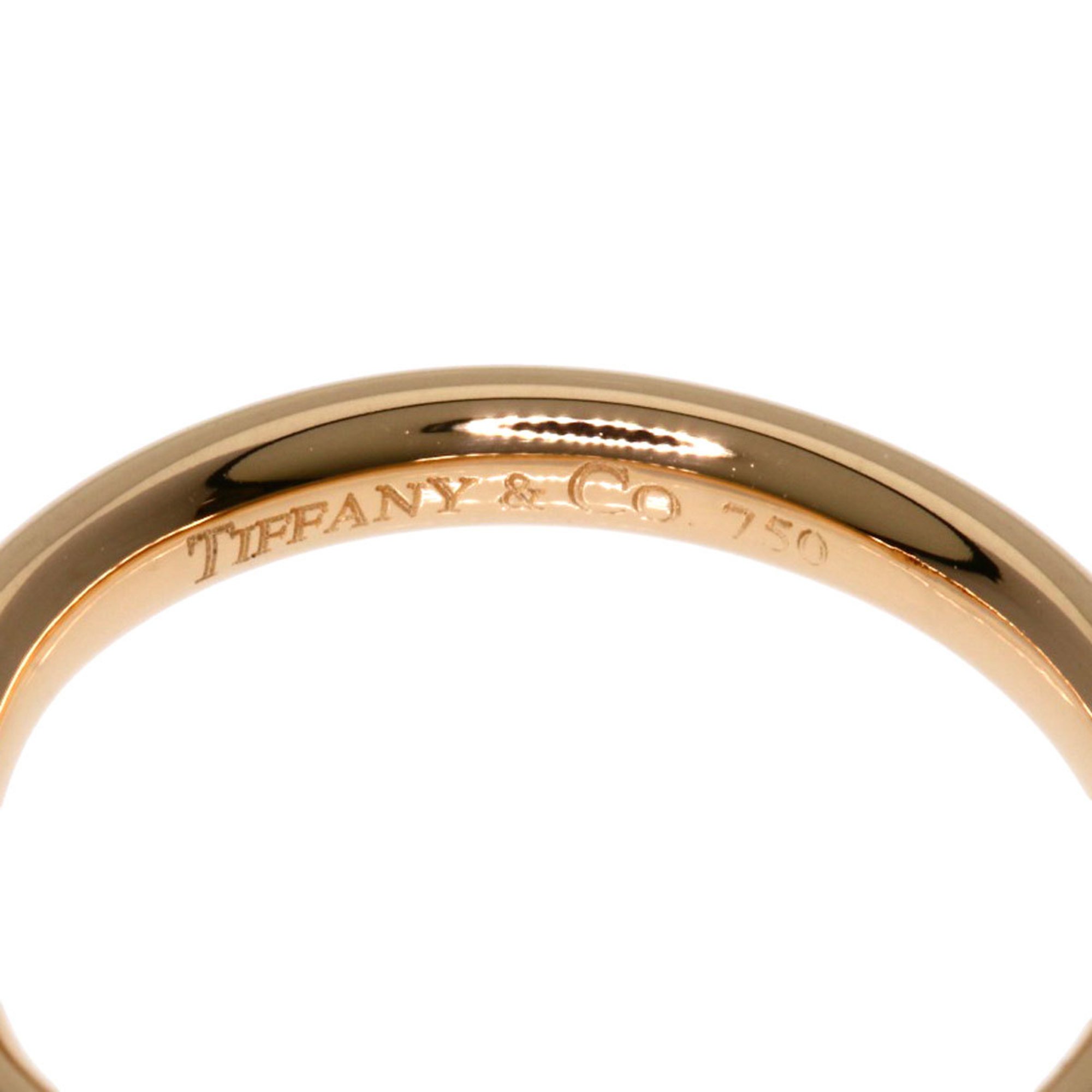 Tiffany Curved Band 3P Diamond Ring, K18 Pink Gold, Women's