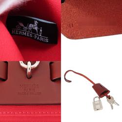 Hermes Airbag Zip PM Red Handbag Toile Officier Women's HERMES