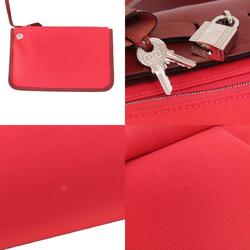 Hermes Airbag Zip PM Red Handbag Toile Officier Women's HERMES