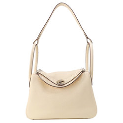 Hermes Lindy 26 White Handbag Taurillon Women's HERMES