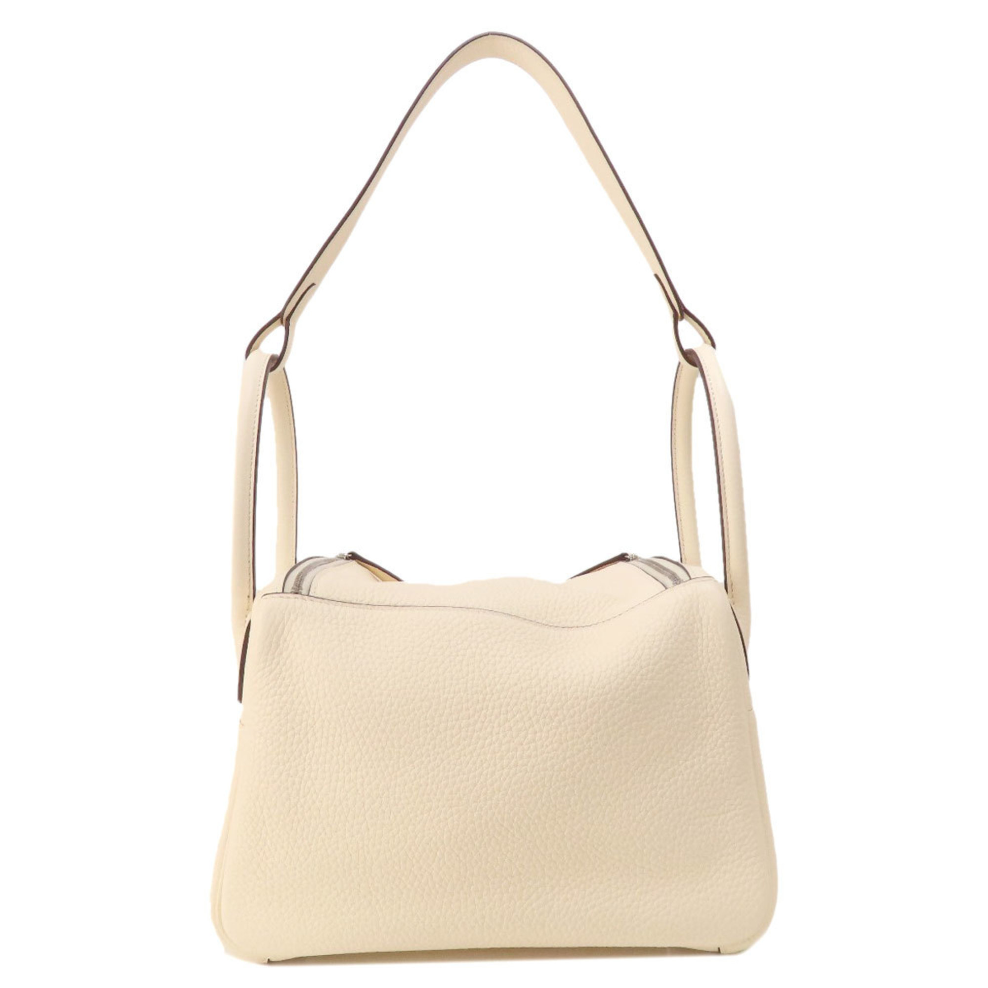 Hermes Lindy 26 White Handbag Taurillon Women's HERMES