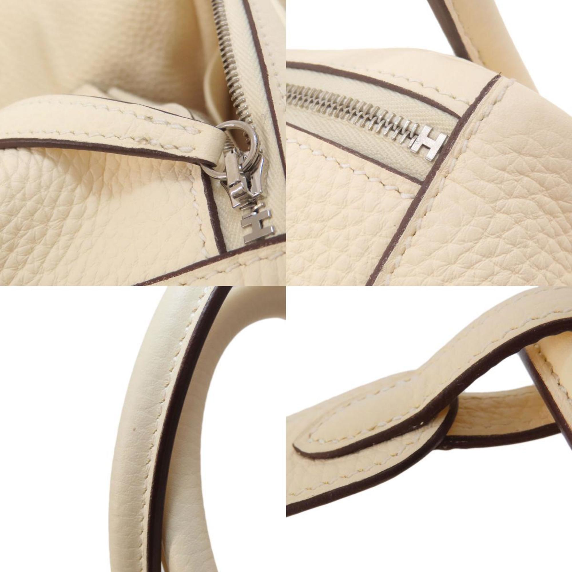 Hermes Lindy 26 White Handbag Taurillon Women's HERMES