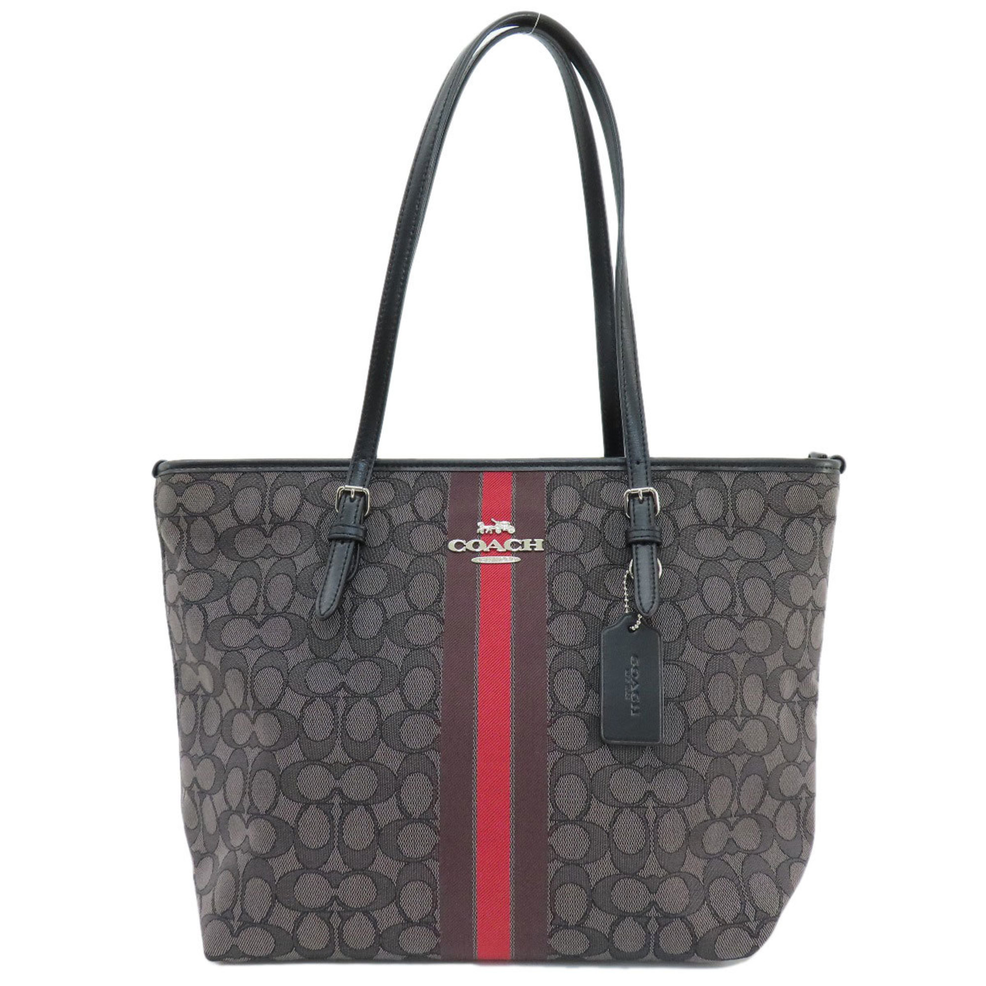 Coach F39043 Signature Stripe Tote Bag Canvas Women's COACH