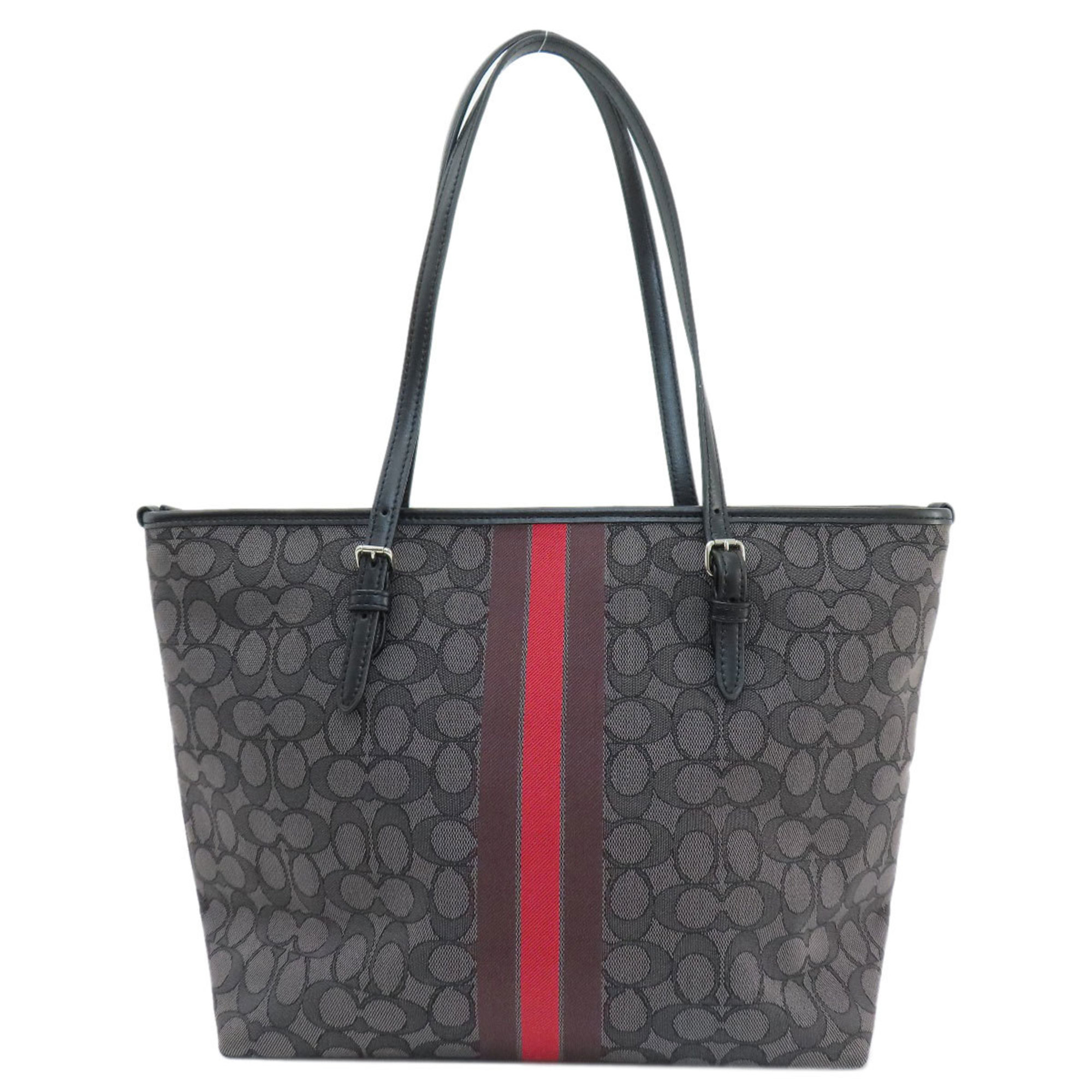 Coach F39043 Signature Stripe Tote Bag Canvas Women's COACH