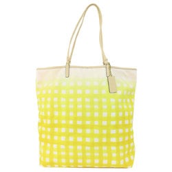 Coach Check Pattern Tote Bag Nylon Material Women's COACH