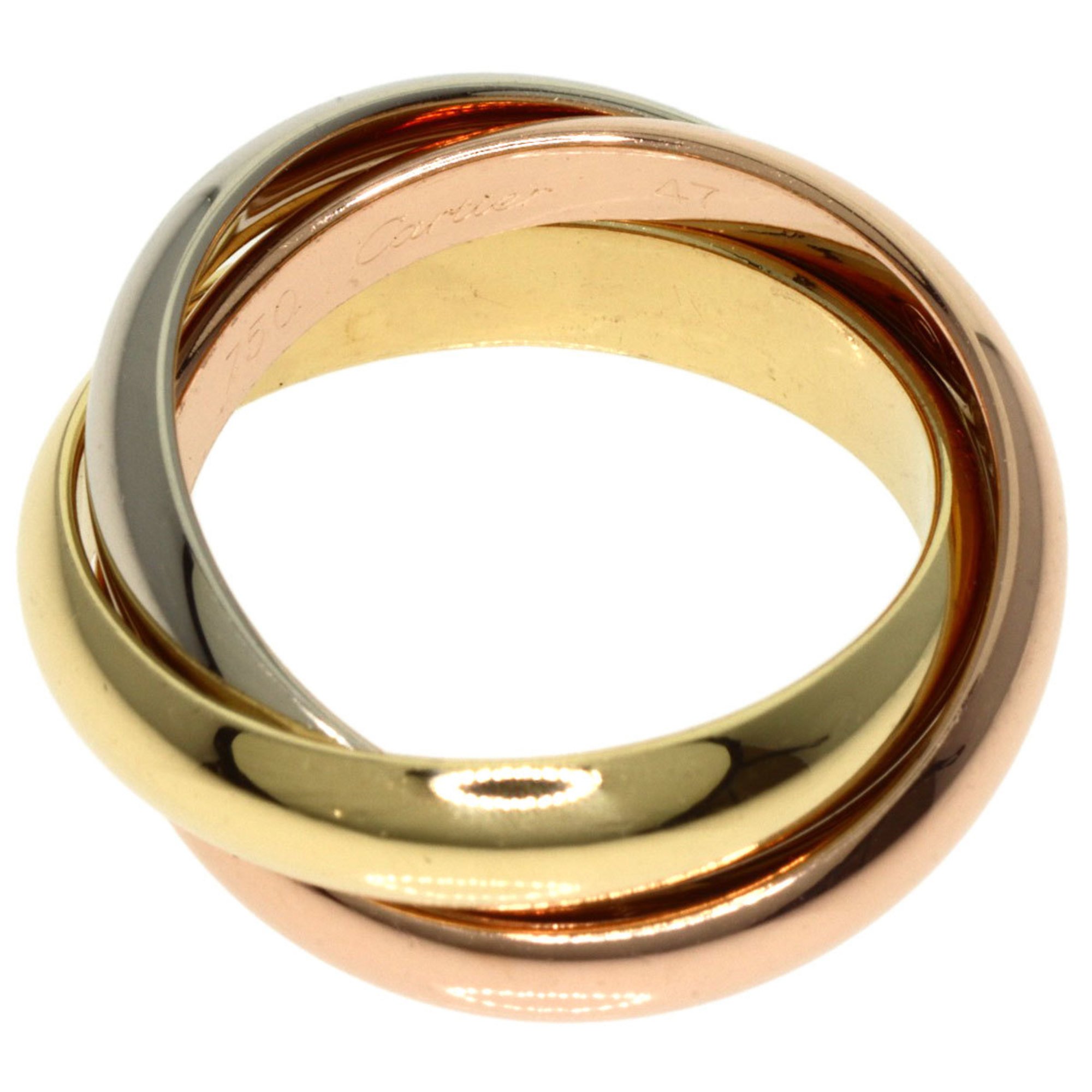 Cartier Trinity #47 Ring, K18 Yellow Gold, K18WG, K18PG, Women's, CARTIER