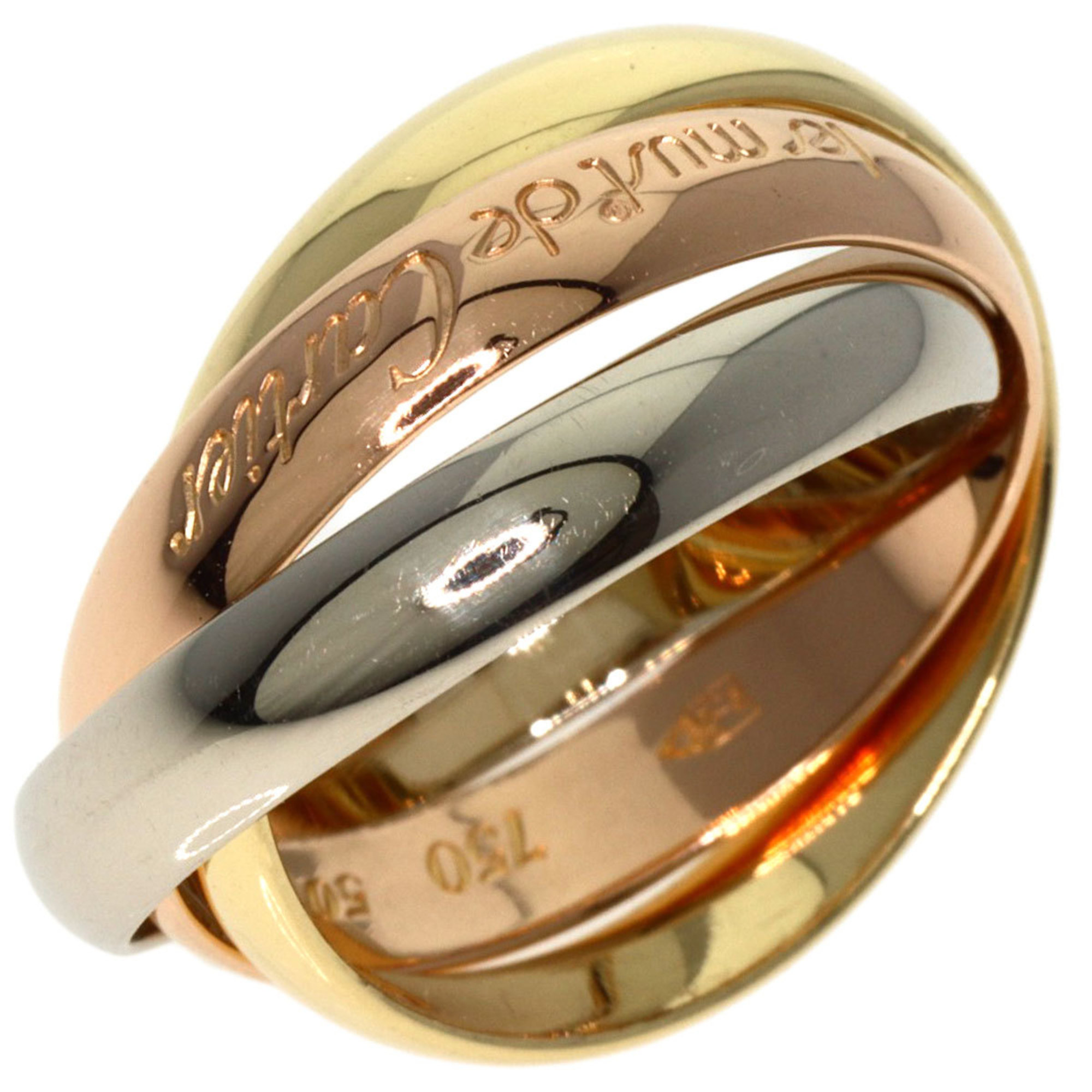 Cartier Trinity #50 Ring, K18 Yellow Gold, K18WG, K18PG, Women's, CARTIER