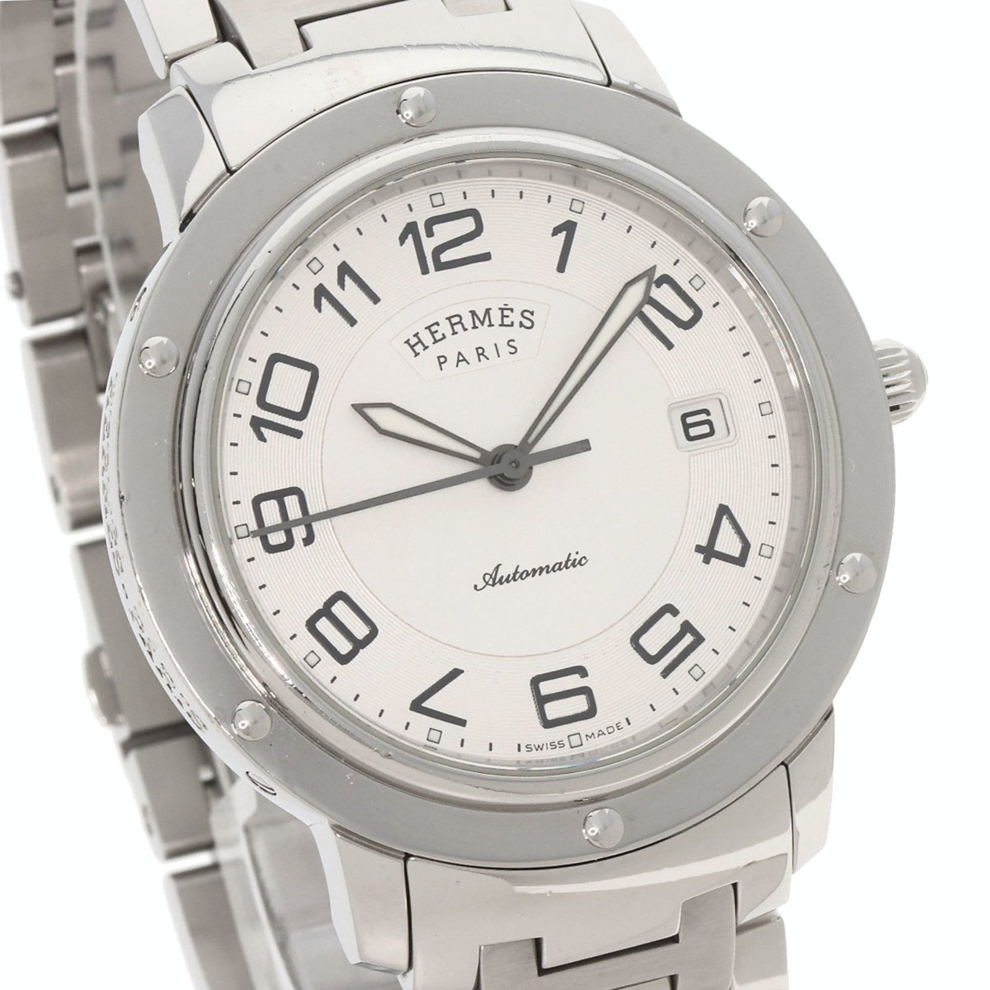 Hermes CP2.810 Clipper Classic Watch Stainless Steel SS Men's HERMES