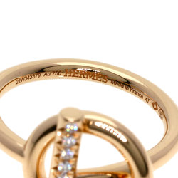 Hermes Echappe PM Diamond #47 Ring, K18 Pink Gold, Women's HERMES