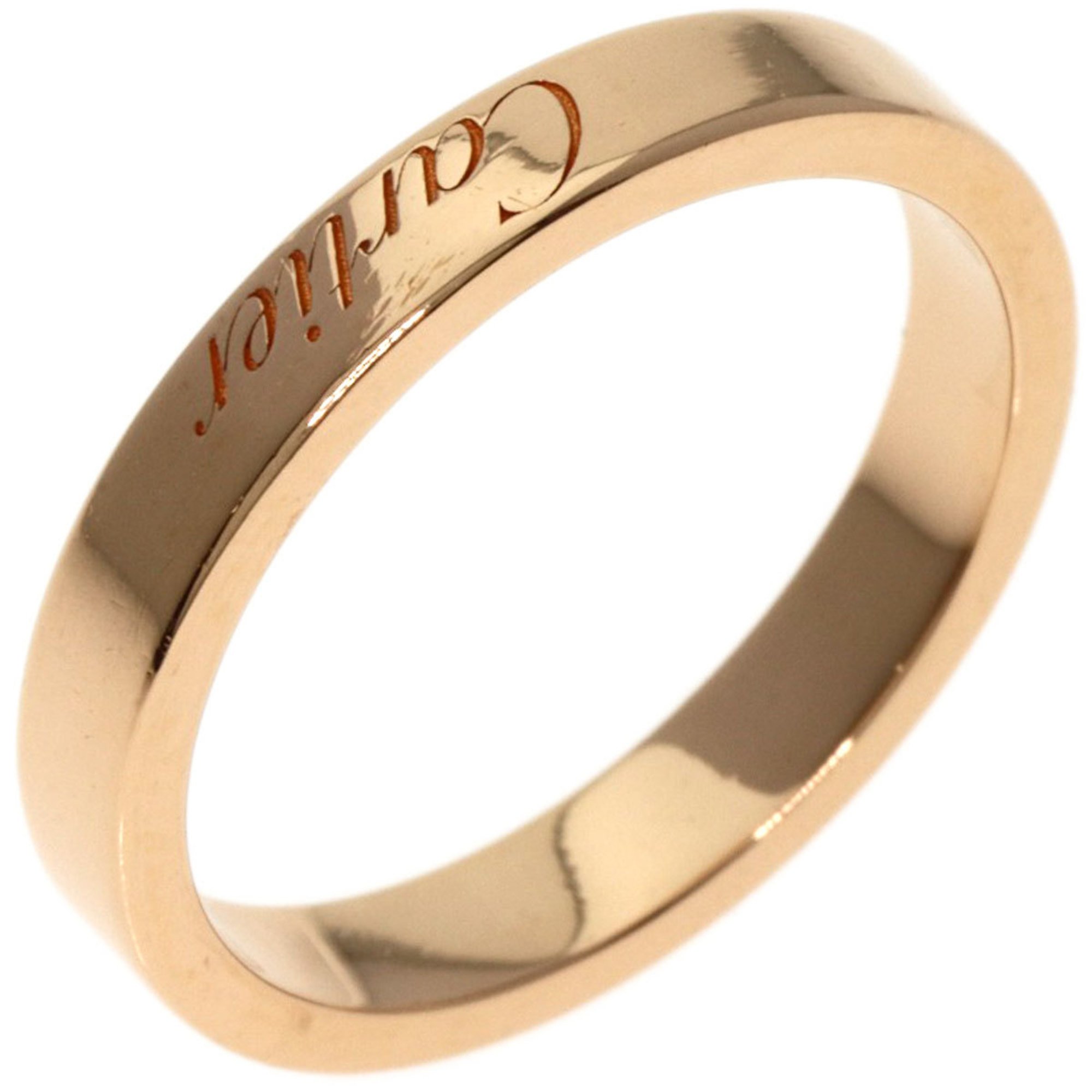 Cartier C Deux Engraved #51 Ring, 18K Pink Gold, Women's, CARTIER