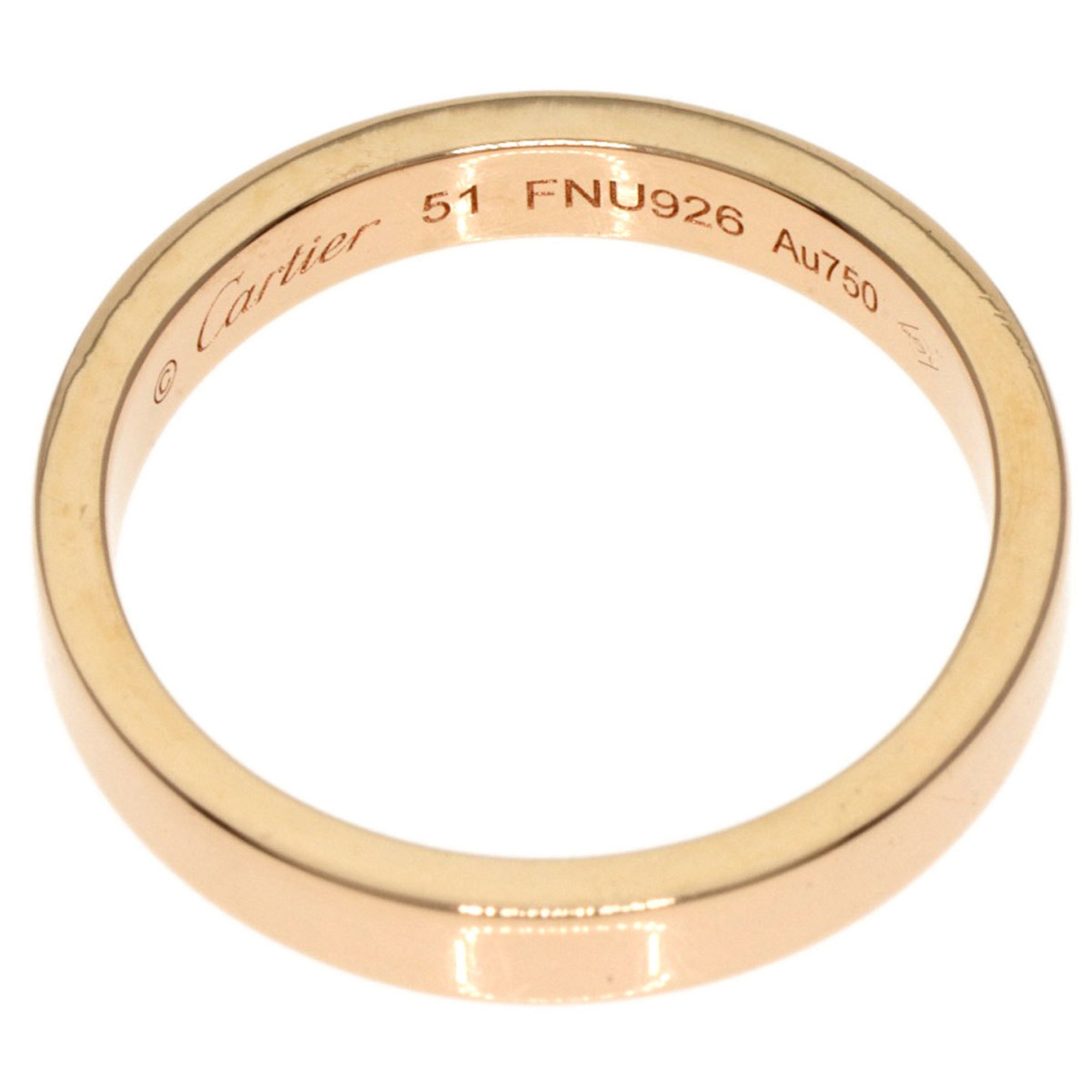 Cartier C Deux Engraved #51 Ring, 18K Pink Gold, Women's, CARTIER