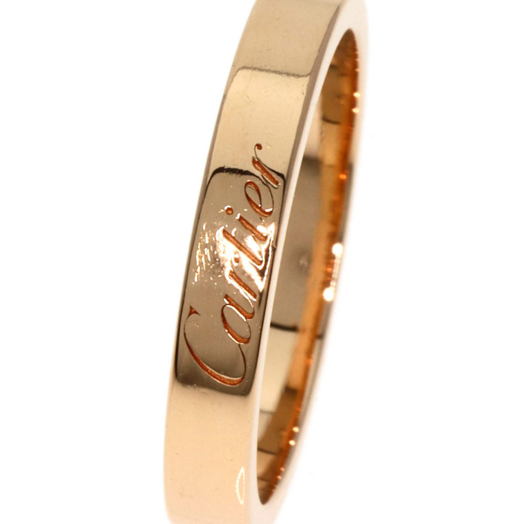 Cartier C Deux Engraved #51 Ring, 18K Pink Gold, Women's, CARTIER