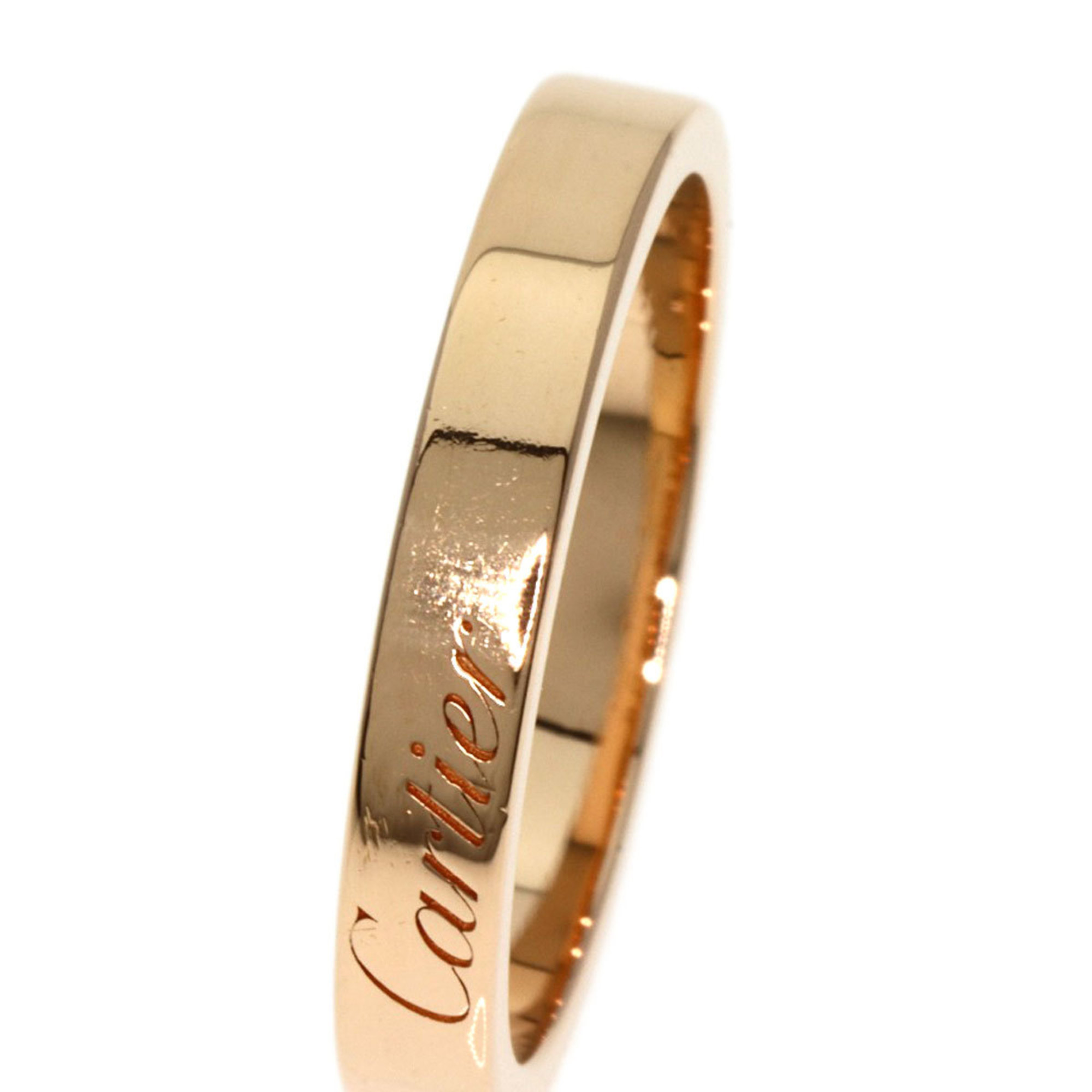 Cartier C Deux Engraved #51 Ring, 18K Pink Gold, Women's, CARTIER