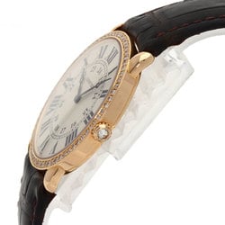 Cartier WR000651 Ronde Louis LM 36mm Diamond Watch K18 Pink Gold Leather Men's CARTIER