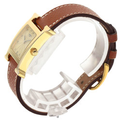 Hermes HH1.201 H Watch GP Leather Ladies HERMES