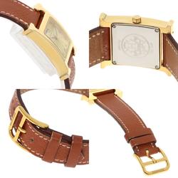 Hermes HH1.201 H Watch GP Leather Ladies HERMES