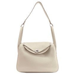 Hermes Lindy 26 White Handbag Taurillon Women's HERMES