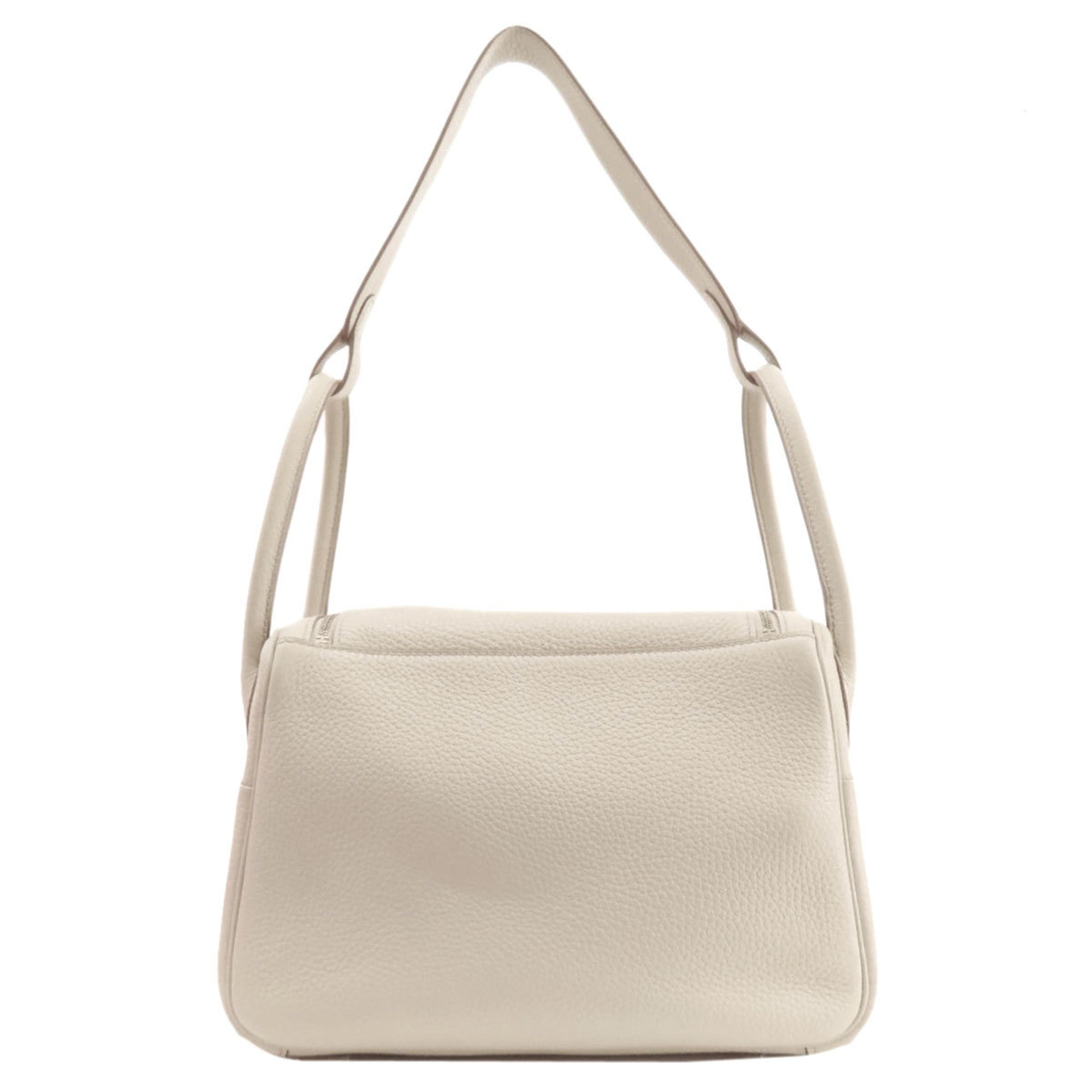 Hermes Lindy 26 White Handbag Taurillon Women's HERMES