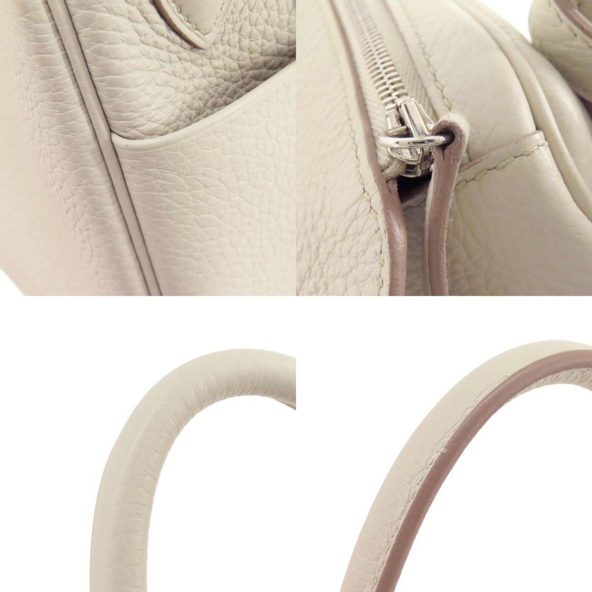 Hermes Lindy 26 White Handbag Taurillon Women's HERMES