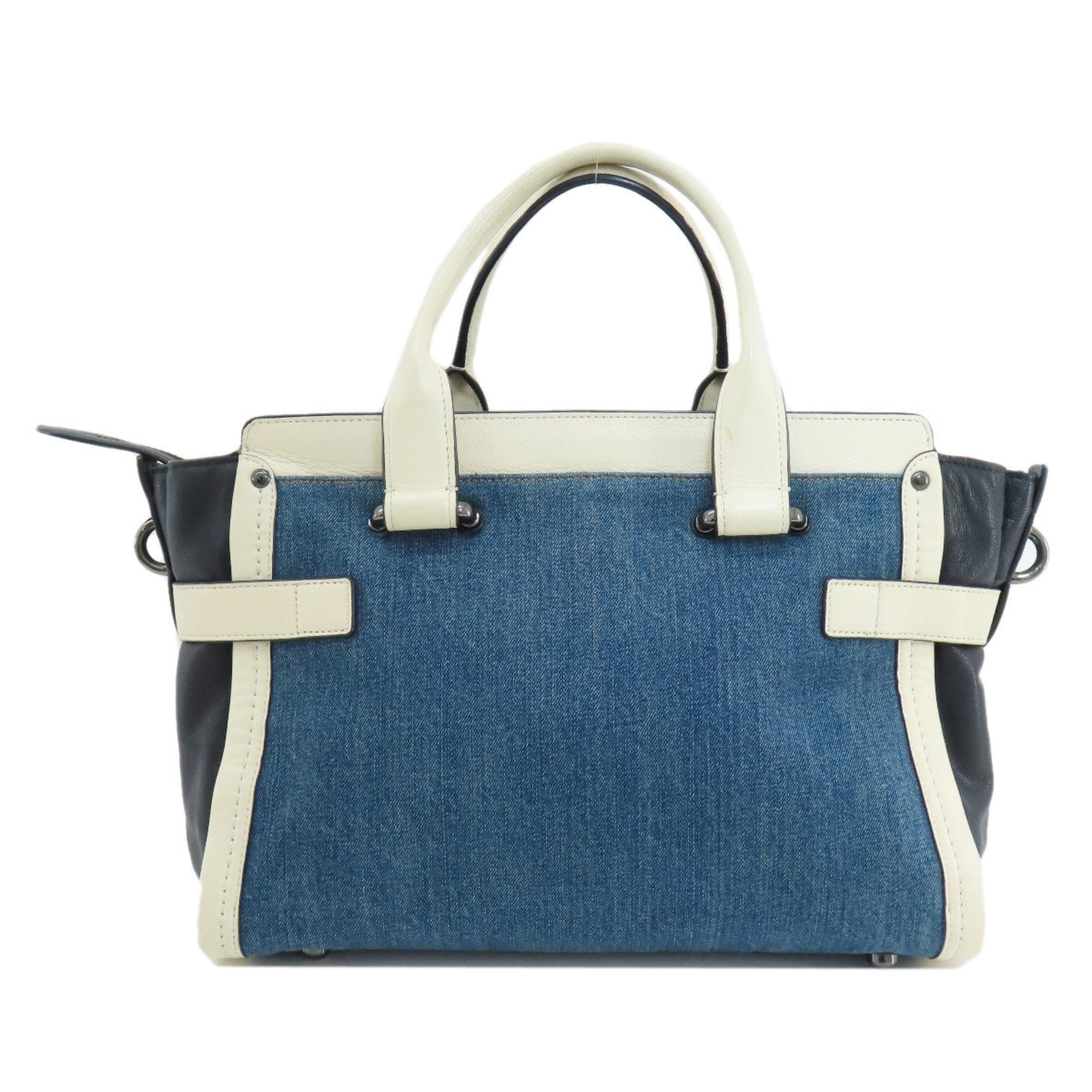 Coach 37731 Handbag Denim Leather Women's COACH