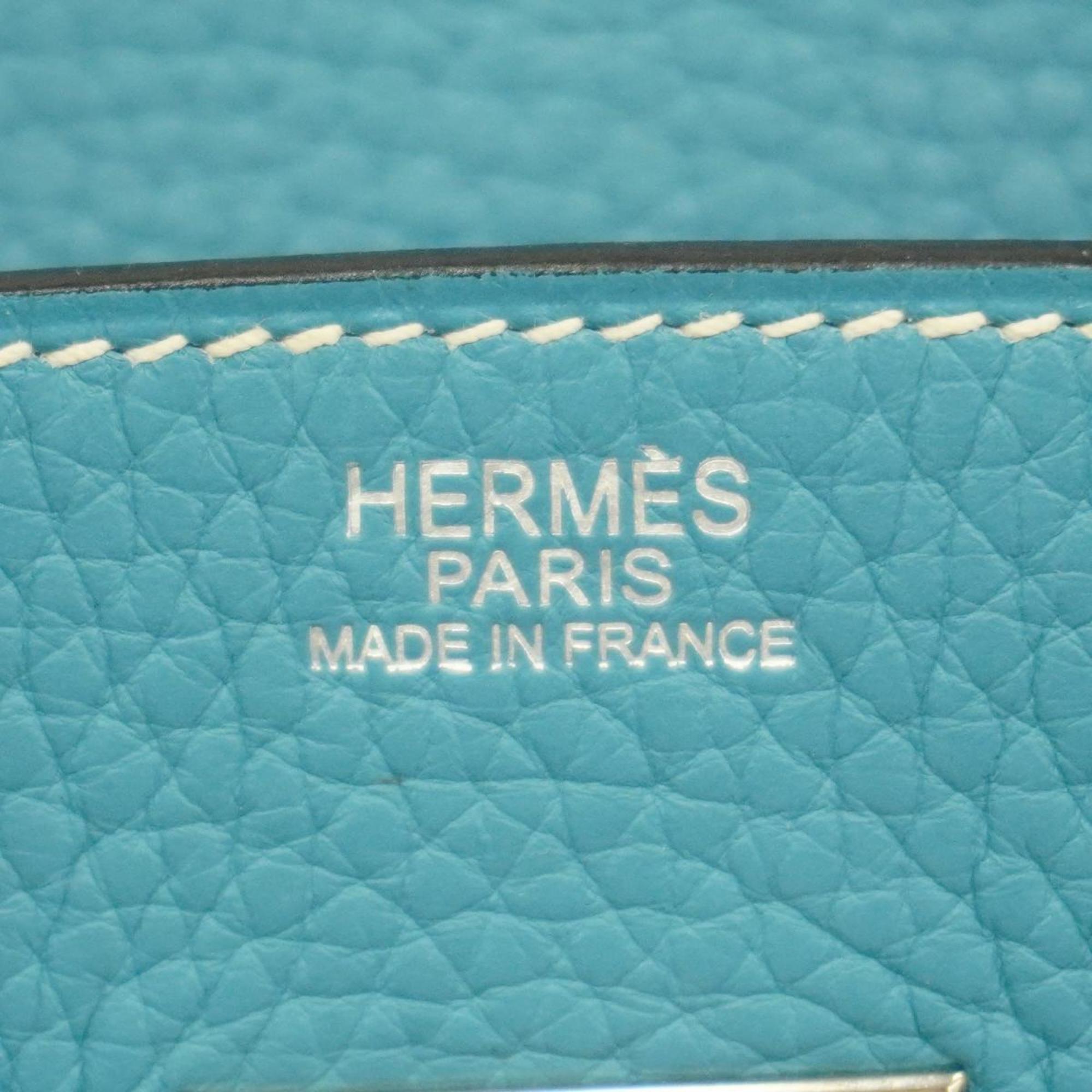 Hermes handbag Birkin 30 □I stamp Taurillon Clemence blue jean ladies