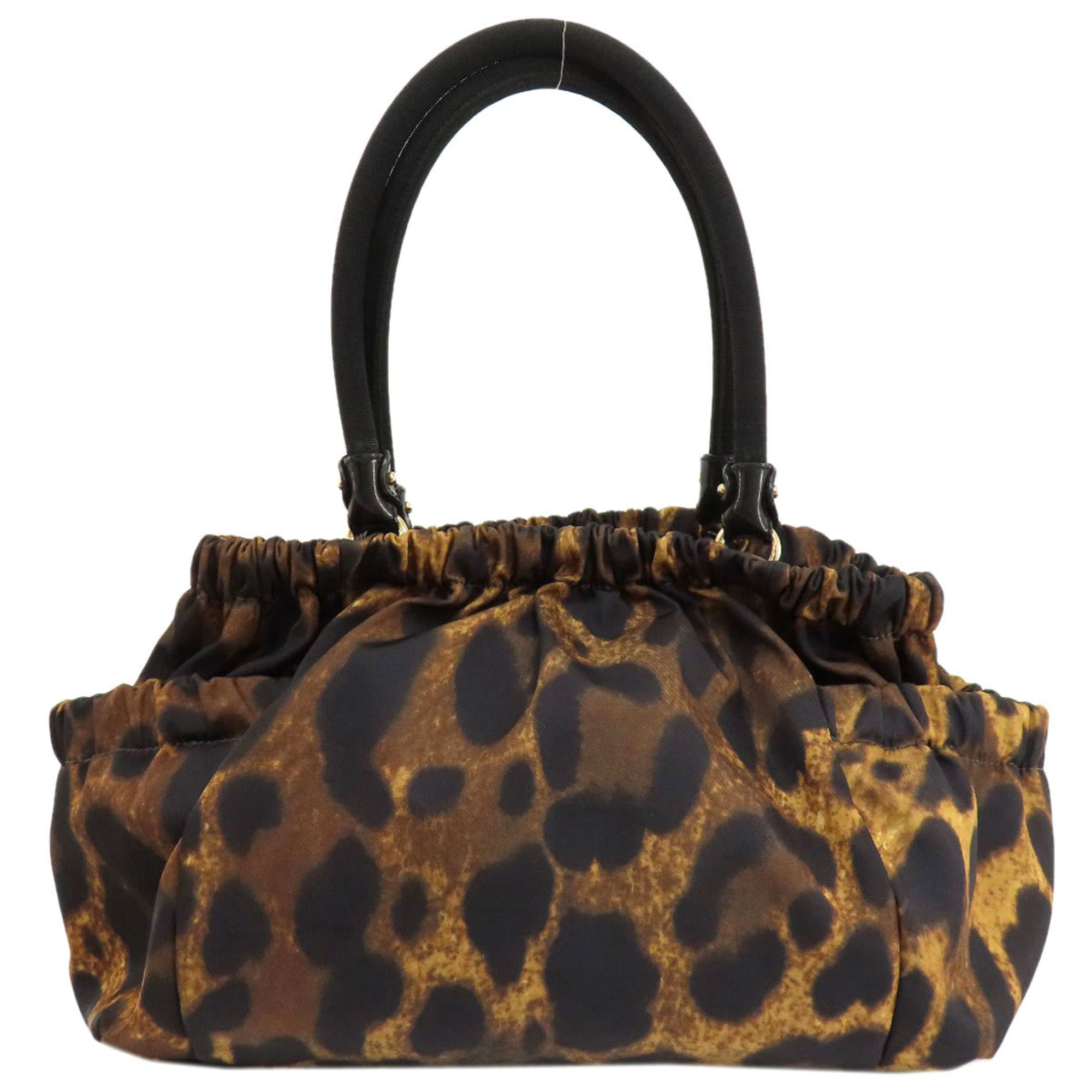 Salvatore Ferragamo Leopard Print Vara Ribbon Tote Bag Nylon Material Women's