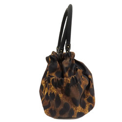 Salvatore Ferragamo Leopard Print Vara Ribbon Tote Bag Nylon Material Women's