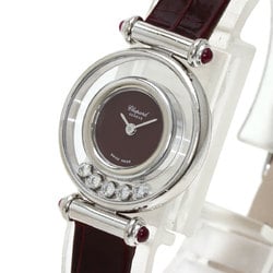 Chopard 20 4780-21 Happy Diamonds Manufacturer Complete Watch K18 White Gold Leather Women's