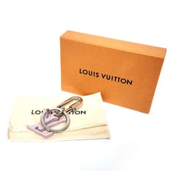 Louis Vuitton LOUIS VUITTON Porte-Cle LV Shape Keychain MP2615 Silver Pink Metal Key Ring Holder Bag Charm Men Women Unisex