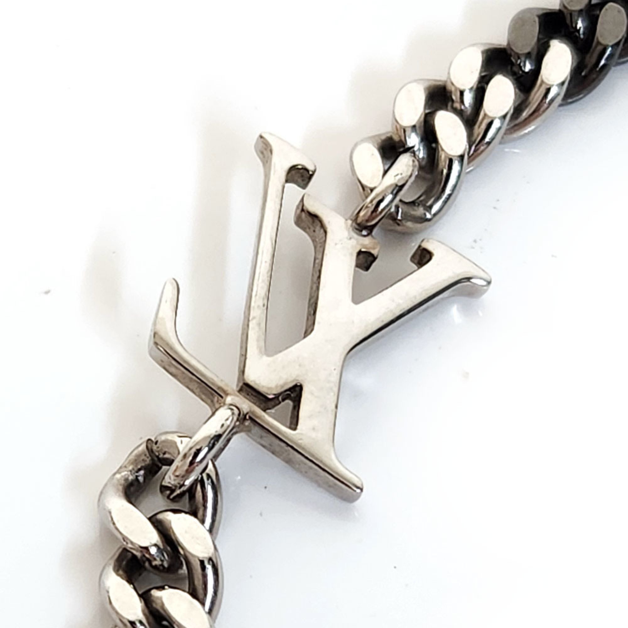 Louis Vuitton LOUIS VUITTON Bracelet LV Instinct M00508 Silver Gunmetallic Metal Men's Women's