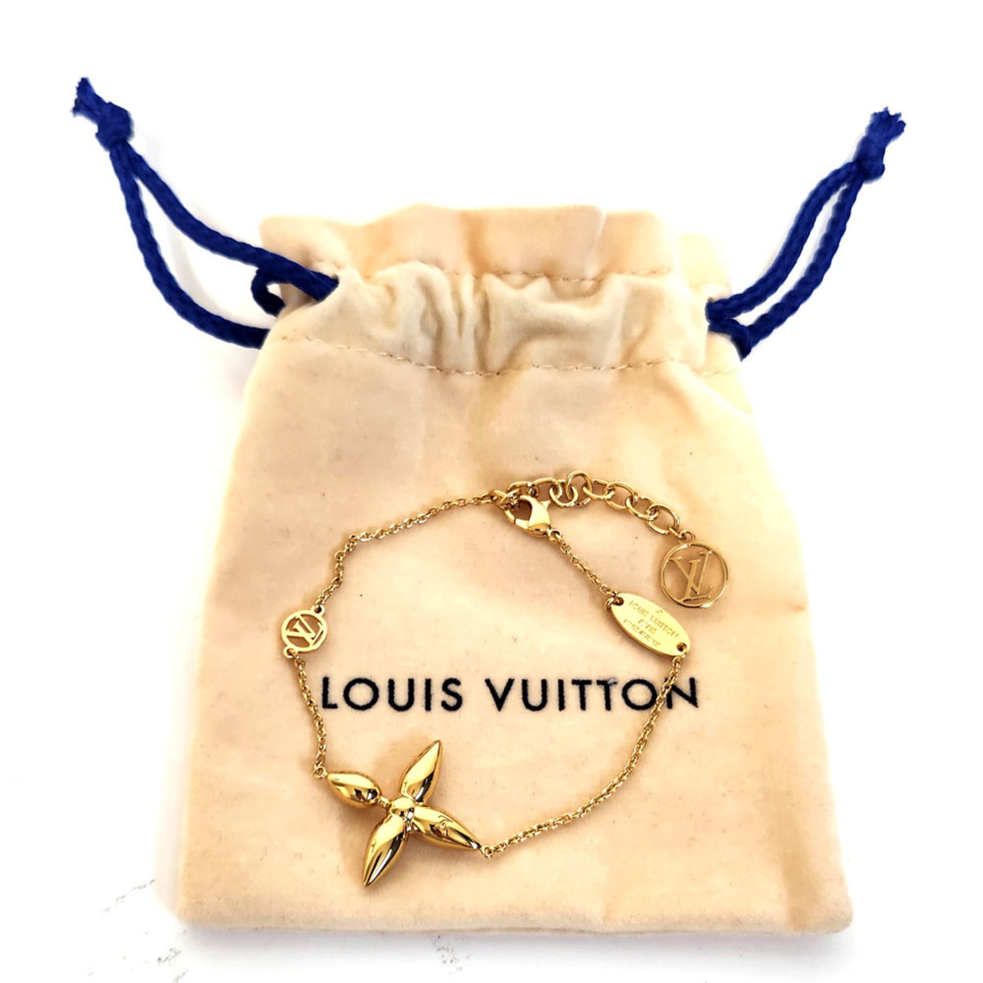 Louis Vuitton Louisette Bracelet M00372 Gold Metal for Women