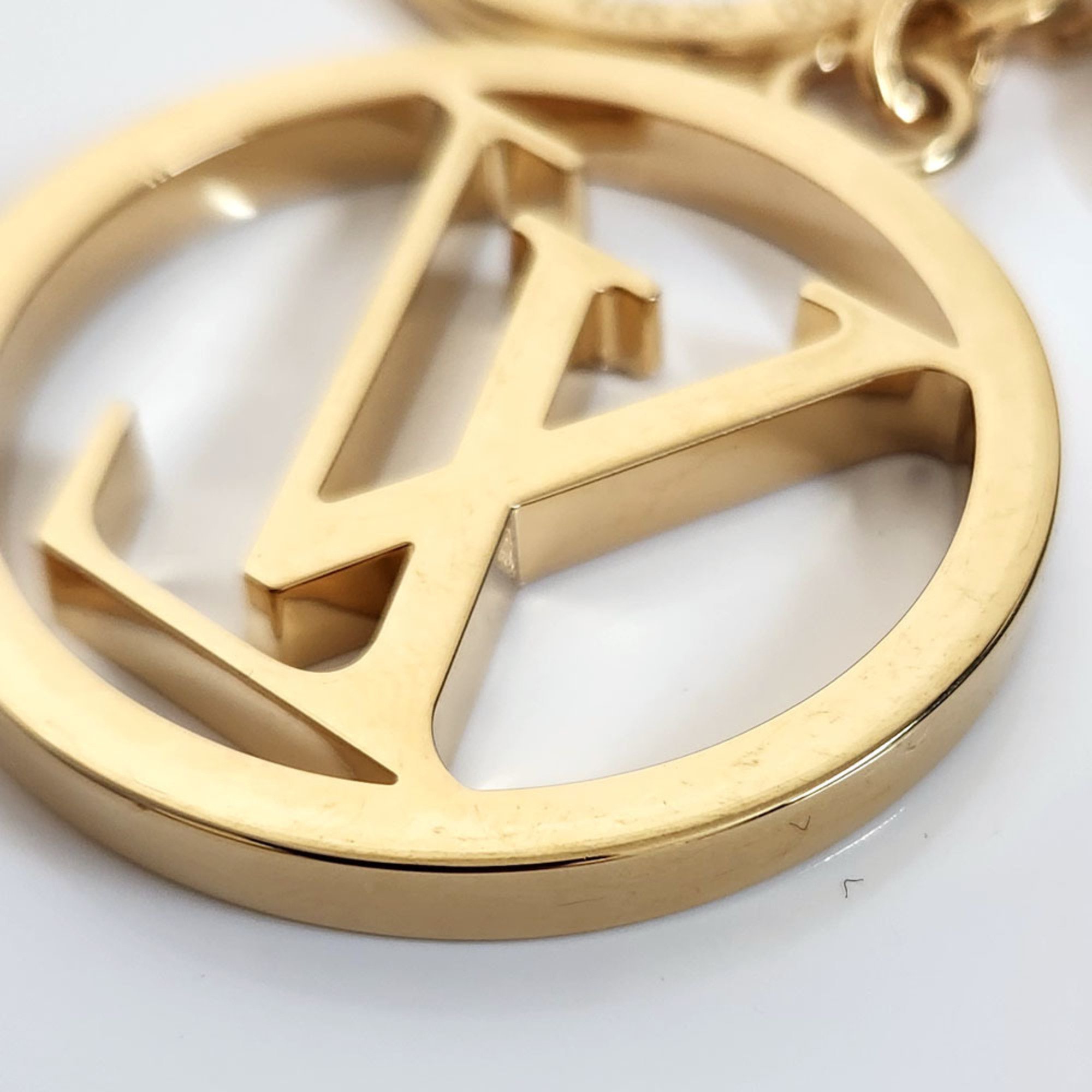 Louis Vuitton LOUIS VUITTON Porte-Cle LV Circle Keychain M68000 Gold Metal Bag Charm Keyring Women's