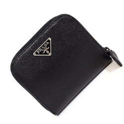 PRADA Bi-fold Wallet M522A Black Saffiano Leather Folding Compact Women Men