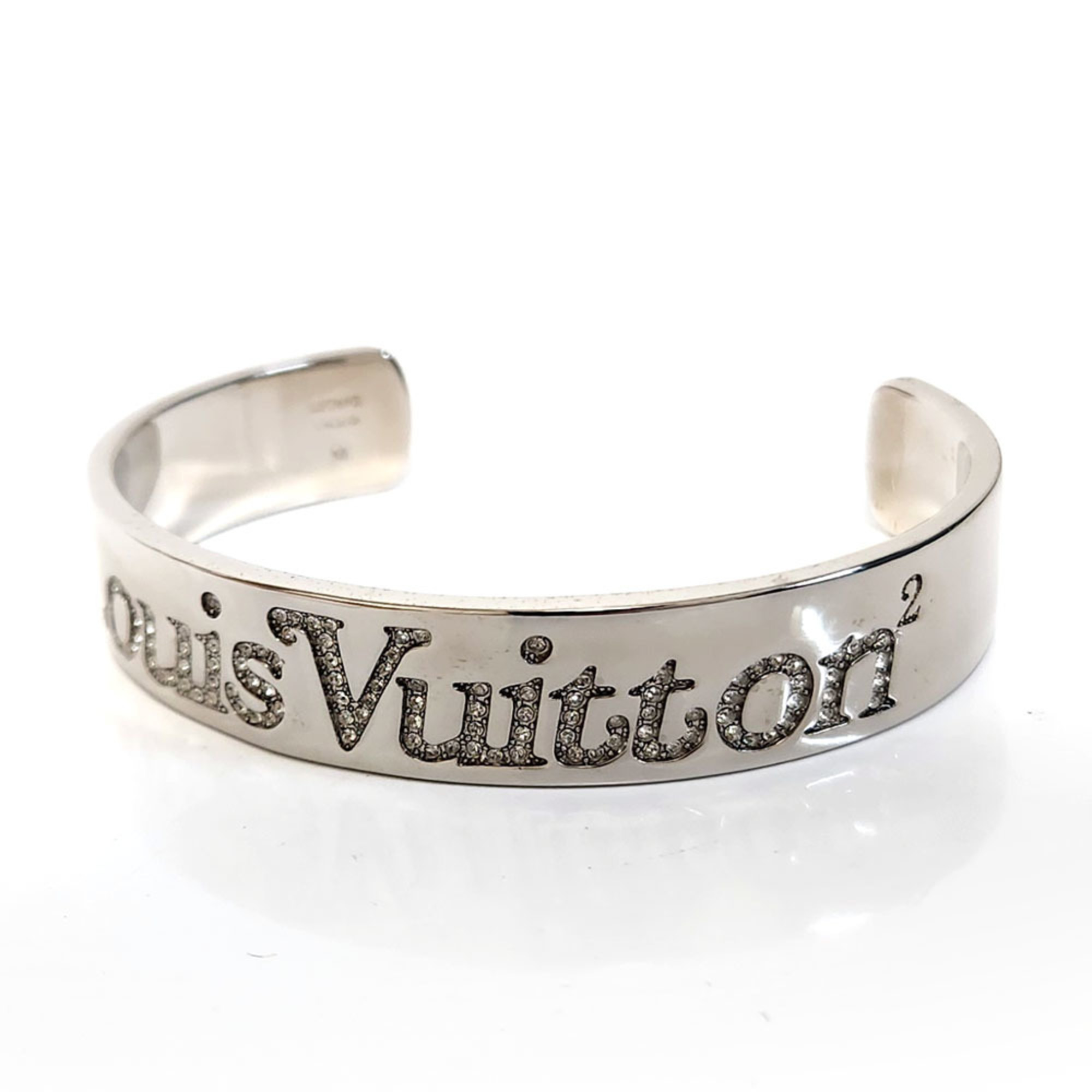 LOUIS VUITTON Louis Vuitton x NIGO Bracelet Squared LV Strass MP2693 Silver Metal Bangle