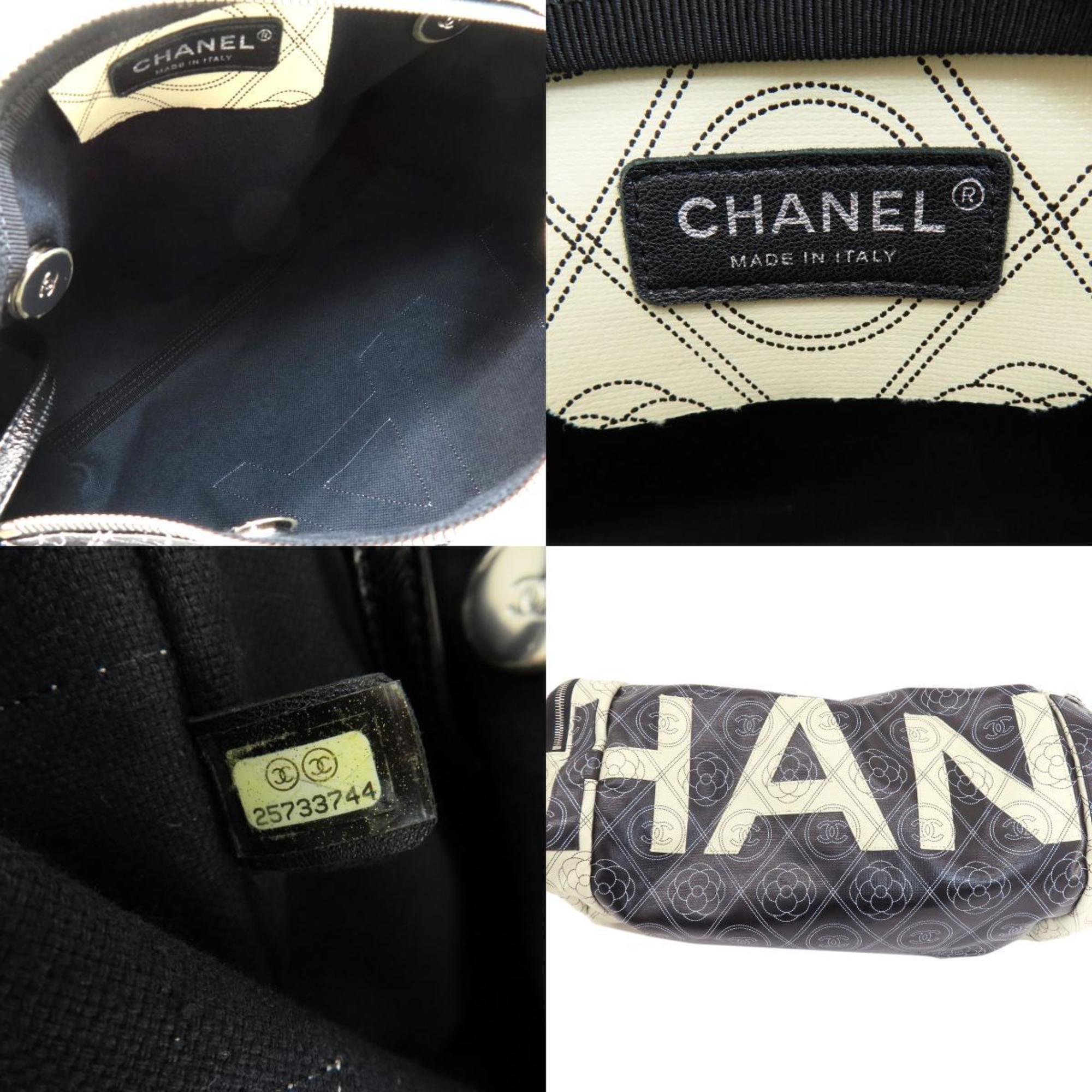 Chanel Coco Mark Camellia Boston Bag Coated Canvas Women's CHANEL