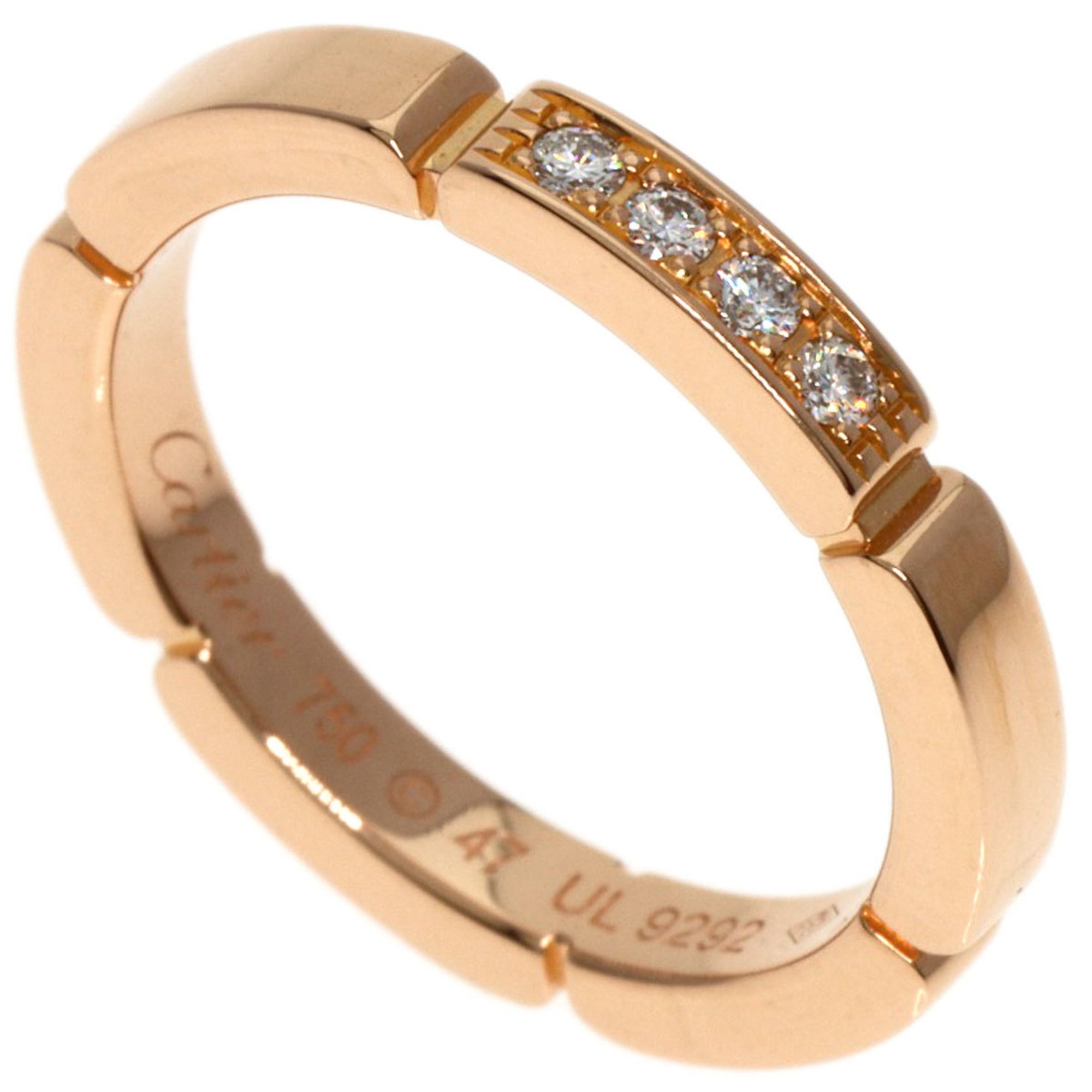 Cartier Maillon Panthere Diamond #47 Ring, K18 Pink Gold, Women's, CARTIER